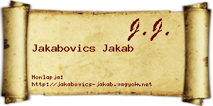 Jakabovics Jakab névjegykártya